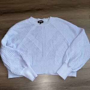 Open Stitch Crew Neck Sweater blue size small